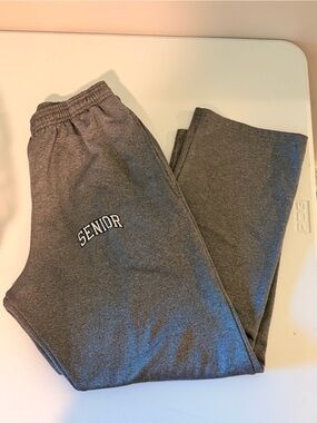 Gray 'SENIOR' Elastic Waist Joggers